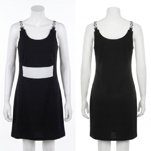 Black mini dress y2k - dress, silver
