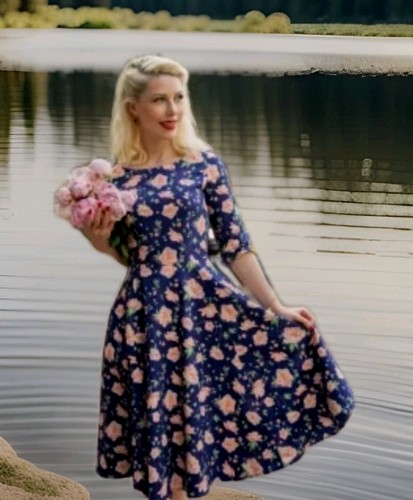 Midi kleid swing stil - kleid,