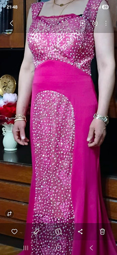 Damen abendkleid lang pink - damen,