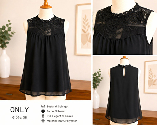Only damen bluse - only, schwarz