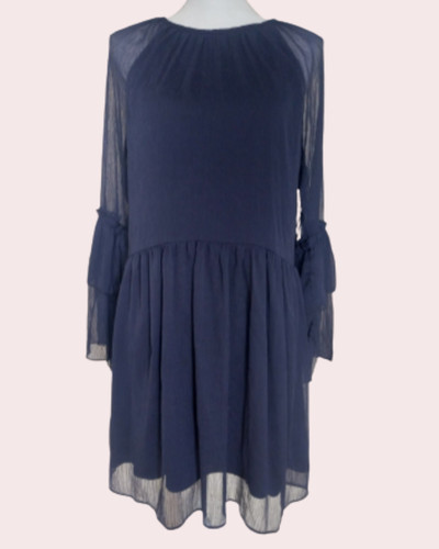 Chiffonkleid dunkelblau - h&m,