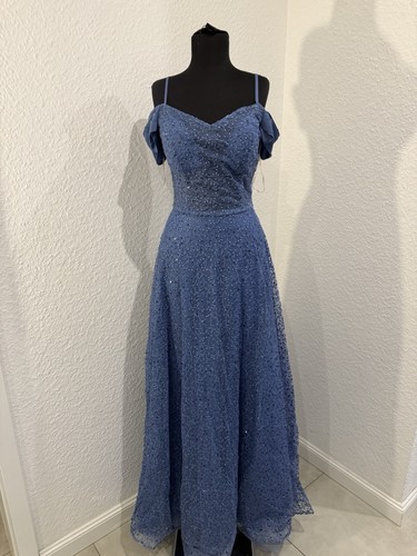 Abendkleid damen blau 38 - abendkleid,
