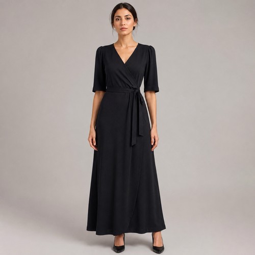 Set damen wickelkleid schwarz - set,