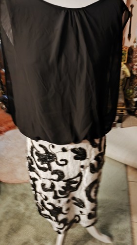 Festliches kleid schwarz weiß - schwarz,