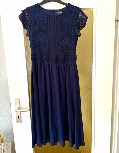Damen kleid blau spitze - kleid,