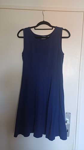 Blaues linien kleid gr - a-linien,
